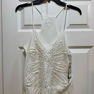 INC White Racerback Tank Top w/Sequins